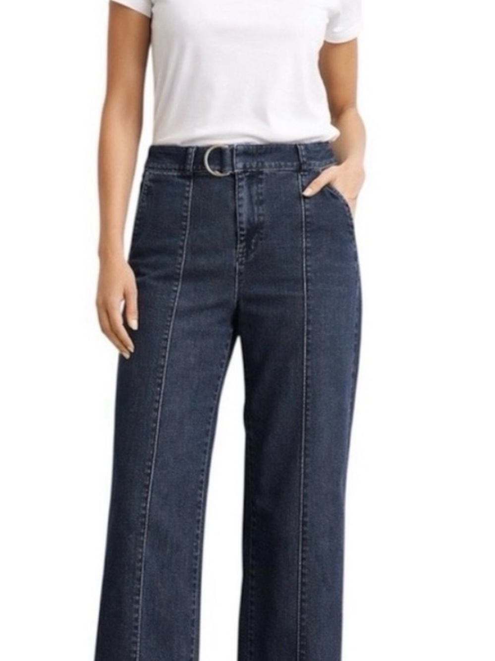 J Jill Denim Women’s High-Rise Wide Leg Jeans - Dark Indigo Plus Size